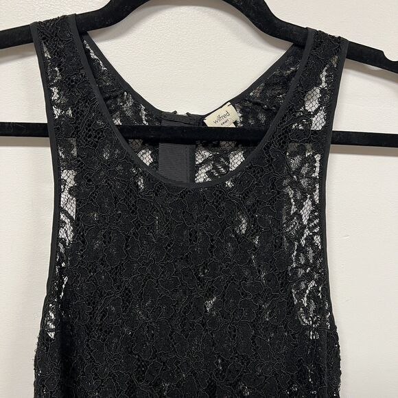 Aritzia Wilfred Sheer Lace Tank Top Black Size S High Low Zip Back Party Gothic - Picture 3 of 12